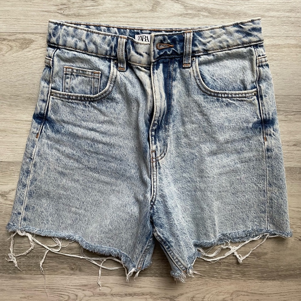 Zara TRF High Waist Denim Shorts